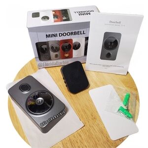 Mini Wireless Smart Video Doorbell Matte Black Gray Camera NIB NEW